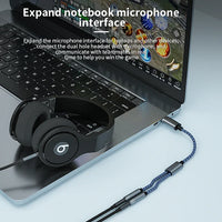 HKM-833555 USB C to 3.5mm AUX Audio Splitter Cable for Headphone and Microphone Compatibility