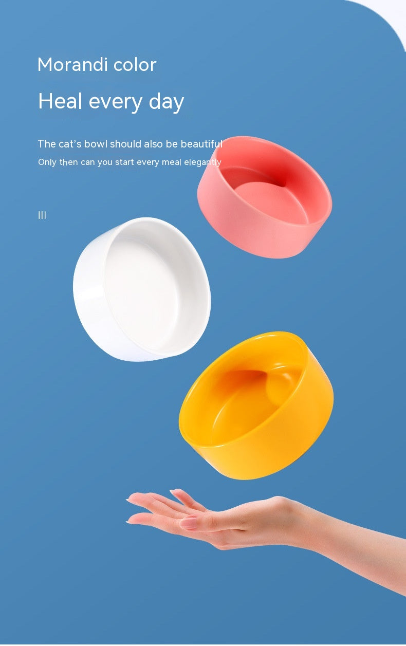 HKM-8335805 Ceramic Cat Bowl in Random Colors - Simple and Elegant Design