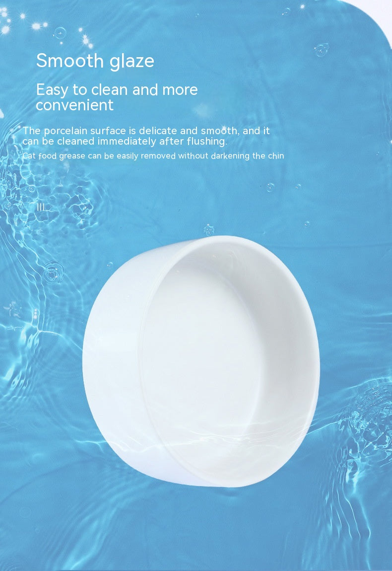 HKM-8335805 Ceramic Cat Bowl in Random Colors - Simple and Elegant Design