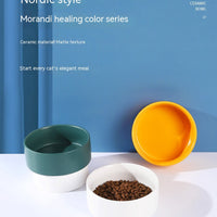 HKM-8335805 Ceramic Cat Bowl in Random Colors - Simple and Elegant Design