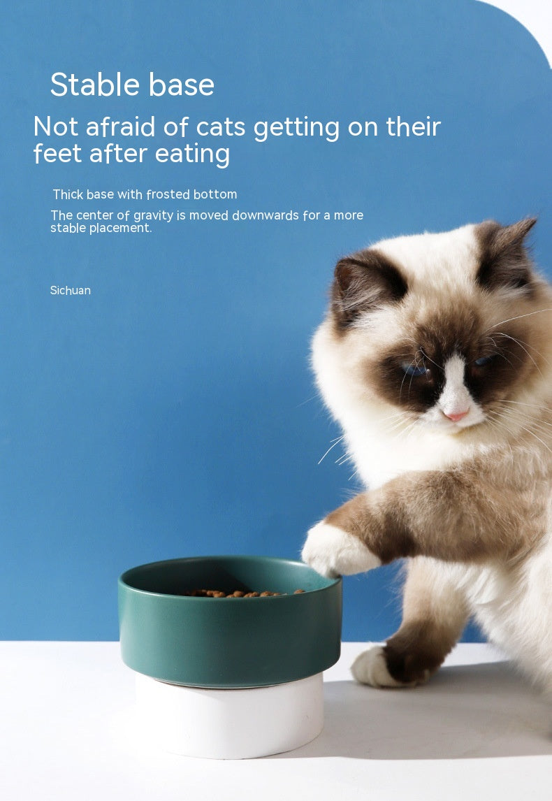 HKM-8335805 Ceramic Cat Bowl in Random Colors - Simple and Elegant Design