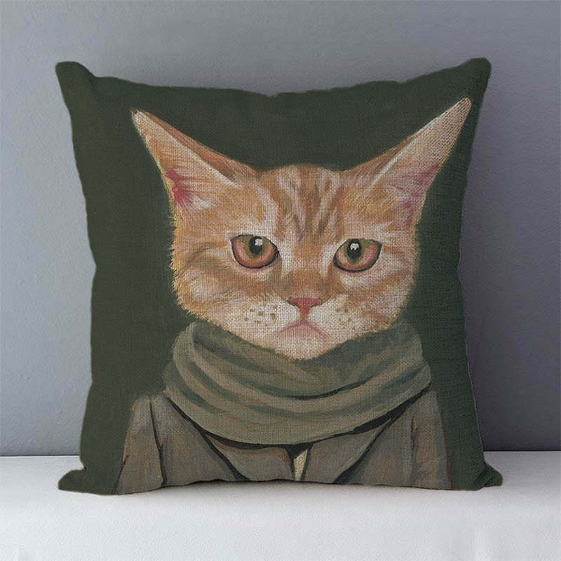 HKM-833619 Cartoon Anime Print Cotton Pillow Case - 45x45cm