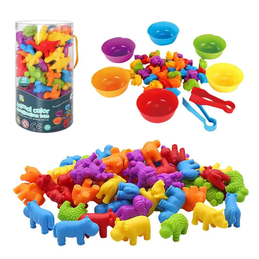HKM-833619 Montessori Sensory Counting Dinosaur Game with Shape Matching and Sorting Cups for Kids