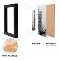 HKM-833683 Black and White Poster Picture Frames in Various Sizes: 4x6, 5x7, 6x8, 8x10, A1, A2, A3, A4, A5, 11x14, 12x16, 12x18, 16x20, 18x24, 24x36