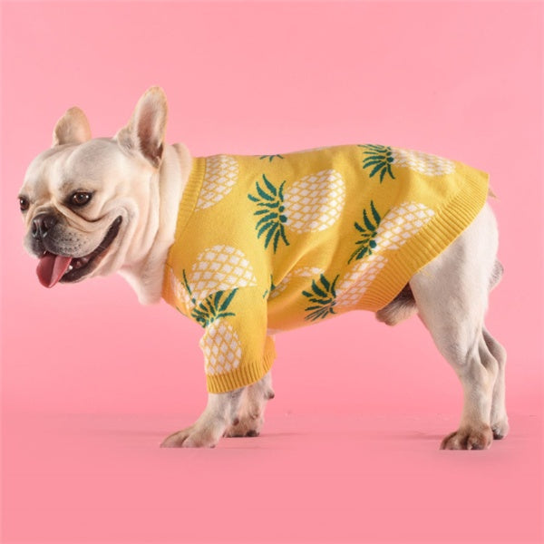 HKM-8337597 Pineapple Print Cotton Sweater in Multiple Sizes