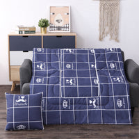 HKM-833811 Multifunctional Cartoon Plush Pillow Blanket - Soft Polyester Travel Quilt 40x40cm to 100x150cm