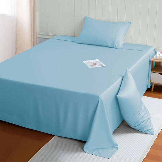 HKM-833811 Premium Bamboo Fiber Bed Sheet - Solid Colors, Various Sizes, Soft and Comfortable