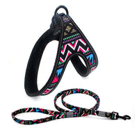 HKM-8338877 Adjustable Reflective Dog Harness and Leash for Small and Medium Dogs - Soft Breathable Design