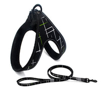 HKM-8338877 Adjustable Reflective Dog Harness and Leash for Small and Medium Dogs - Soft Breathable Design