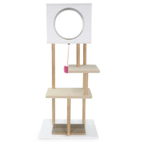 HKM-8339261 Multi-Level Indoor Cat Tree with Dual-Door Condo and Scratching Pads