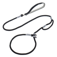 HKM-8339389 Strong Double Handle No Pull Dog Leash with Slip Chain for Small Dogs and Puppies ¨C 1.4m Nylon Rope Traction Lead