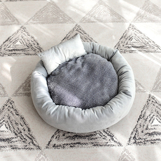HKM-833939 Egg Tart Cozy Pet Nest in Pink and Light Gray - Multiple Sizes Available