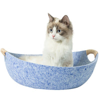 HKM-8339645 Pet Perch Cat Scratcher Bed House - Cozy Felt Shelter with Zipper Access and Bonus Pillow