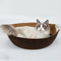 HKM-8339645 Pet Perch Cat Scratcher Bed House - Cozy Felt Shelter with Zipper Access and Bonus Pillow