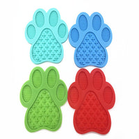 HKM-8339773 Silicone Dog Footprint Licking Pad for Slow Feeding, Food-Grade Material, 180MM x 180MM