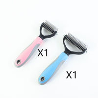 HKM-8341181 Double-Sided Stainless Steel Pet Brush for Grooming & Shedding Removal in Dogs and Cats