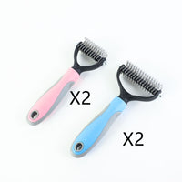 HKM-8341181 Double-Sided Stainless Steel Pet Brush for Grooming & Shedding Removal in Dogs and Cats