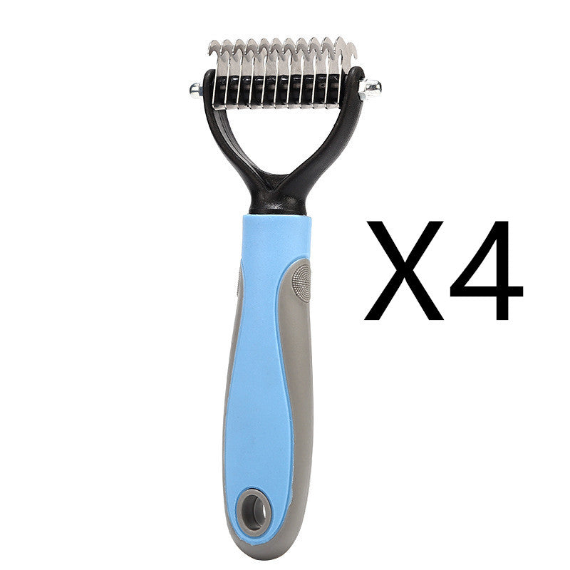 HKM-8341181 Double-Sided Stainless Steel Pet Brush for Grooming & Shedding Removal in Dogs and Cats
