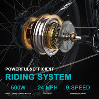HKM-834131 21-Speed Electric Mountain Bike with 48V Battery and Aluminum Alloy Frame, 27.5-Inch Wheels