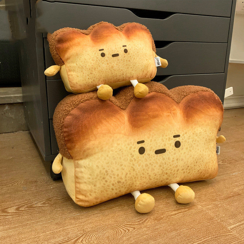 HKM-834131 Emotionally Adorable Cartoon Toast Plush Cushion - Soft PP Cotton Pillow in Various Sizes
