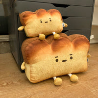 HKM-834131 Emotionally Adorable Cartoon Toast Plush Cushion - Soft PP Cotton Pillow in Various Sizes