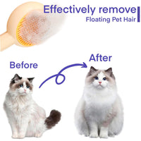 HKM-8342845 140° Angled Pet Grooming Brush with Self-Cleaning Button - Suitable for Cats and Dogs, Ideal for Shedding and Massaging