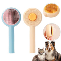 HKM-8342845 140° Angled Pet Grooming Brush with Self-Cleaning Button - Suitable for Cats and Dogs, Ideal for Shedding and Massaging