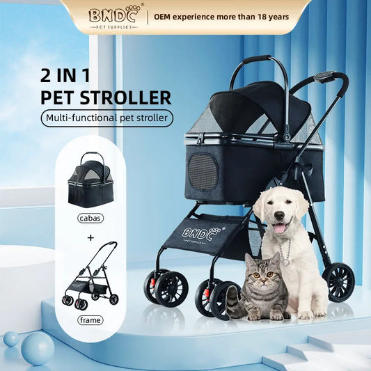 HKM-834323 Foldable Travel Pet Stroller for Dogs and Cats - Lightweight and Compact Design