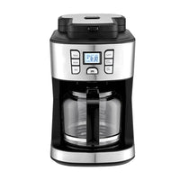 HKM-834387 15-Cup Electric Coffee Maker with Built-in Grinder and LCD Display