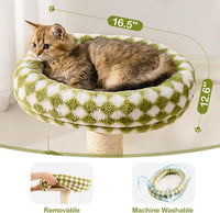 HKM-8343997 2-in-1 Cat Tower with Sisal Scratcher and Interactive Ball Track, Cozy Bed in Green