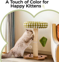 HKM-8343997 2-in-1 Cat Tower with Sisal Scratcher and Interactive Ball Track, Cozy Bed in Green