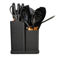 HKM-834515 19-Piece Heat Resistant Non-Stick Silicone Kitchenware Set with Utensil Holder