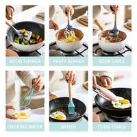 HKM-834515 19-Piece Heat Resistant Non-Stick Silicone Kitchenware Set with Utensil Holder