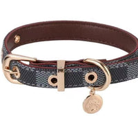 HKM-834515 Old Flower Leather Pet Collar Cool Cute