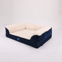 HKM-8345405 Universal Dog Sofa Bed for All Seasons - Navy Blue, Polyester Fiber, 50*65*18 or 71*58*18 Sizes