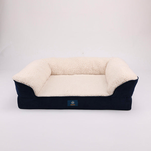 HKM-8345405 Universal Dog Sofa Bed for All Seasons - Navy Blue, Polyester Fiber, 50*65*18 or 71*58*18 Sizes