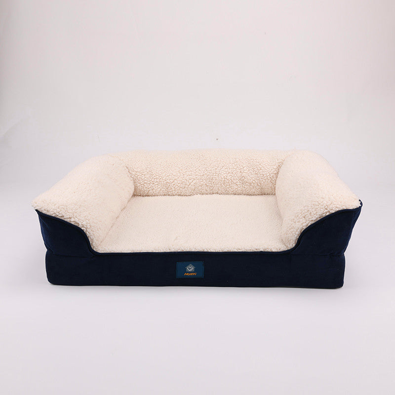 HKM-8345405 Universal Dog Sofa Bed for All Seasons - Navy Blue, Polyester Fiber, 50*65*18 or 71*58*18 Sizes
