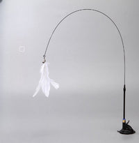 HKM-8346173 Suction Cup Cat Teaser with Steel Wire and Feather Replacement Head for Interactive Play