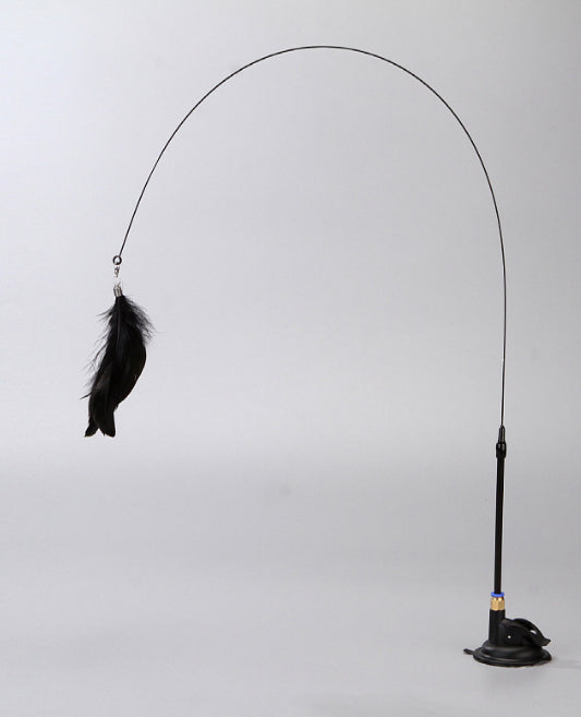 HKM-8346173 Suction Cup Cat Teaser with Steel Wire and Feather Replacement Head for Interactive Play
