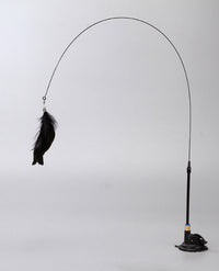 HKM-8346173 Suction Cup Cat Teaser with Steel Wire and Feather Replacement Head for Interactive Play