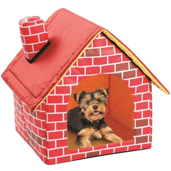 HKM-834643 Cozy Removable and Washable Pet Kennel for Small Dogs and Cats - Red Polyester Design