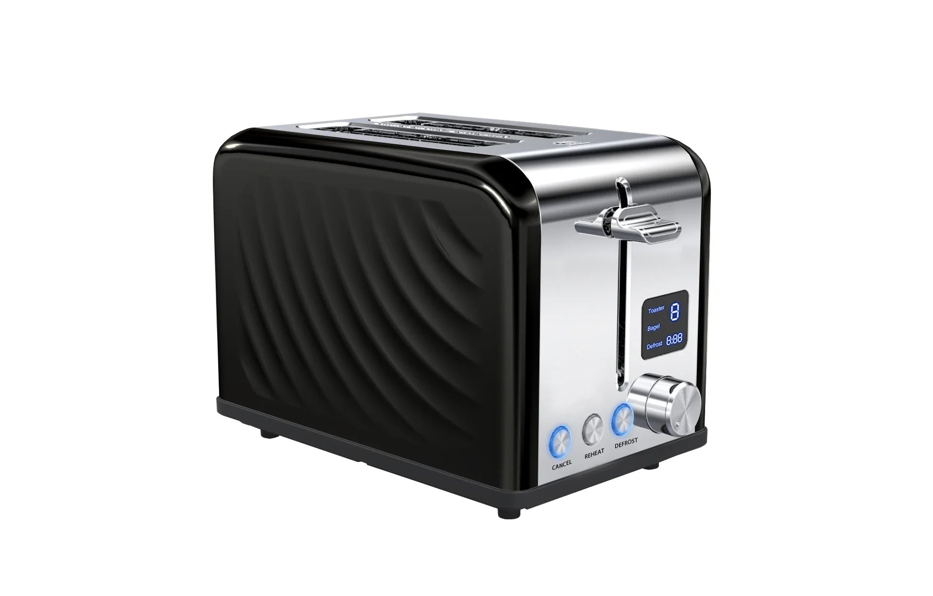HKM-834707 Modern 2-Slice Electric Toaster with Touch Screen and LED Display