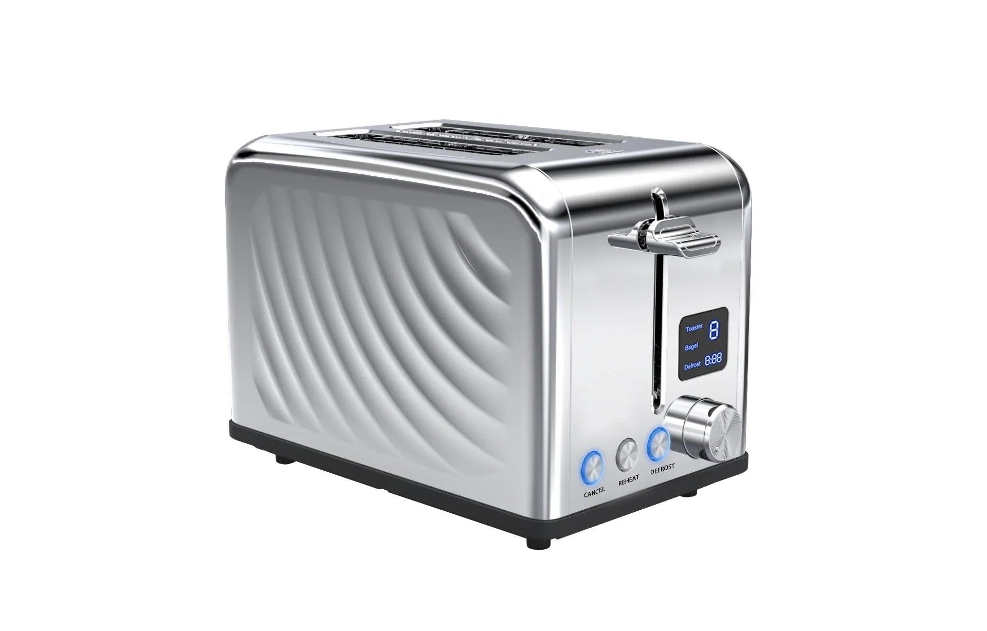 HKM-834707 Modern 2-Slice Electric Toaster with Touch Screen and LED Display
