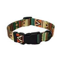 HKM-8347325 Colorful Ethnic Style Dog Collars and Leashes with Adjustable Lengths, Various Designs and Widths