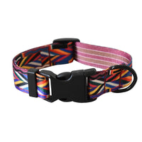 HKM-8347325 Colorful Ethnic Style Dog Collars and Leashes with Adjustable Lengths, Various Designs and Widths