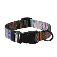 HKM-8347325 Colorful Ethnic Style Dog Collars and Leashes with Adjustable Lengths, Various Designs and Widths