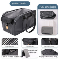 HKM-8347581 Universal Black Pet Bed for Dogs and Cats, PVC Leather and Polyester Fiber Design
