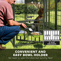 HKM-8348989 Outdoor Dog Kennel with Adjustable Bowl Racks and Waterproof Cover, 3.9' x 3.9' x 4.5'