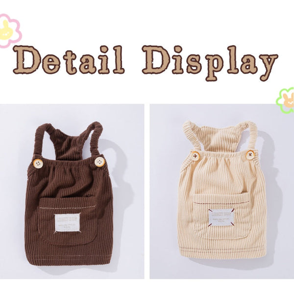 HKM-8349885 Solid-Colored Corduroy Pet Vest with Wool Sherpa Lining for Small Dogs and Cats