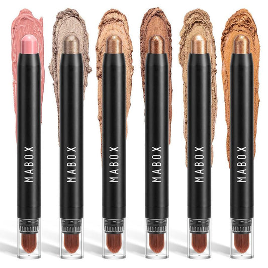 HKM-835027 Waterproof Eye Shadow Stick - Pearlescent and Earth Tone Color Options